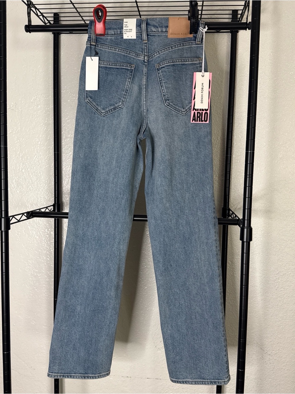 Denim Forum THE ARLO Hi-Rise Straight Jeans - Light Blue